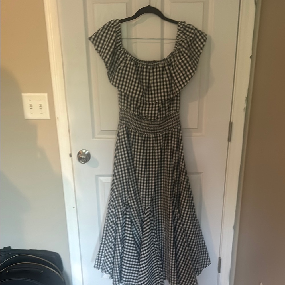 Chelsea & Theodore Black and White Asymmetrical Sundress